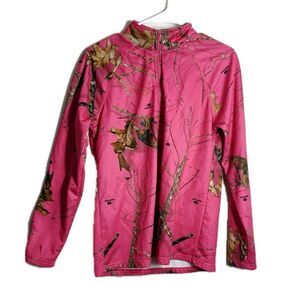 Mossy Oak youth‎ size medium camo forest track jacket quarter zip